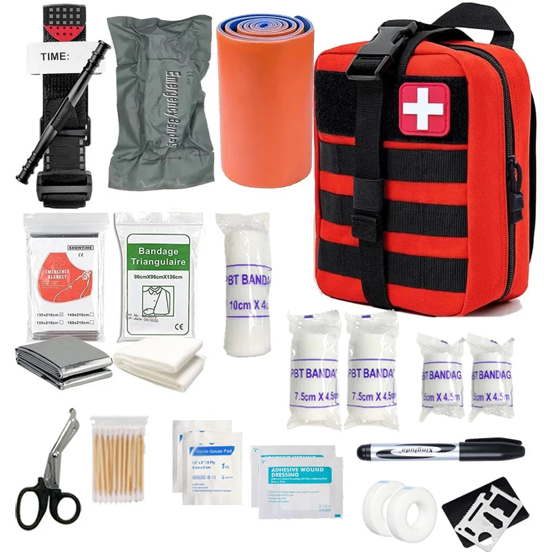 70Pcs IFAK First Aid Kit with Tourniquet, EMT IFAK Medical Kit, Emergency Survival Backpack, Camping Gear Supplies