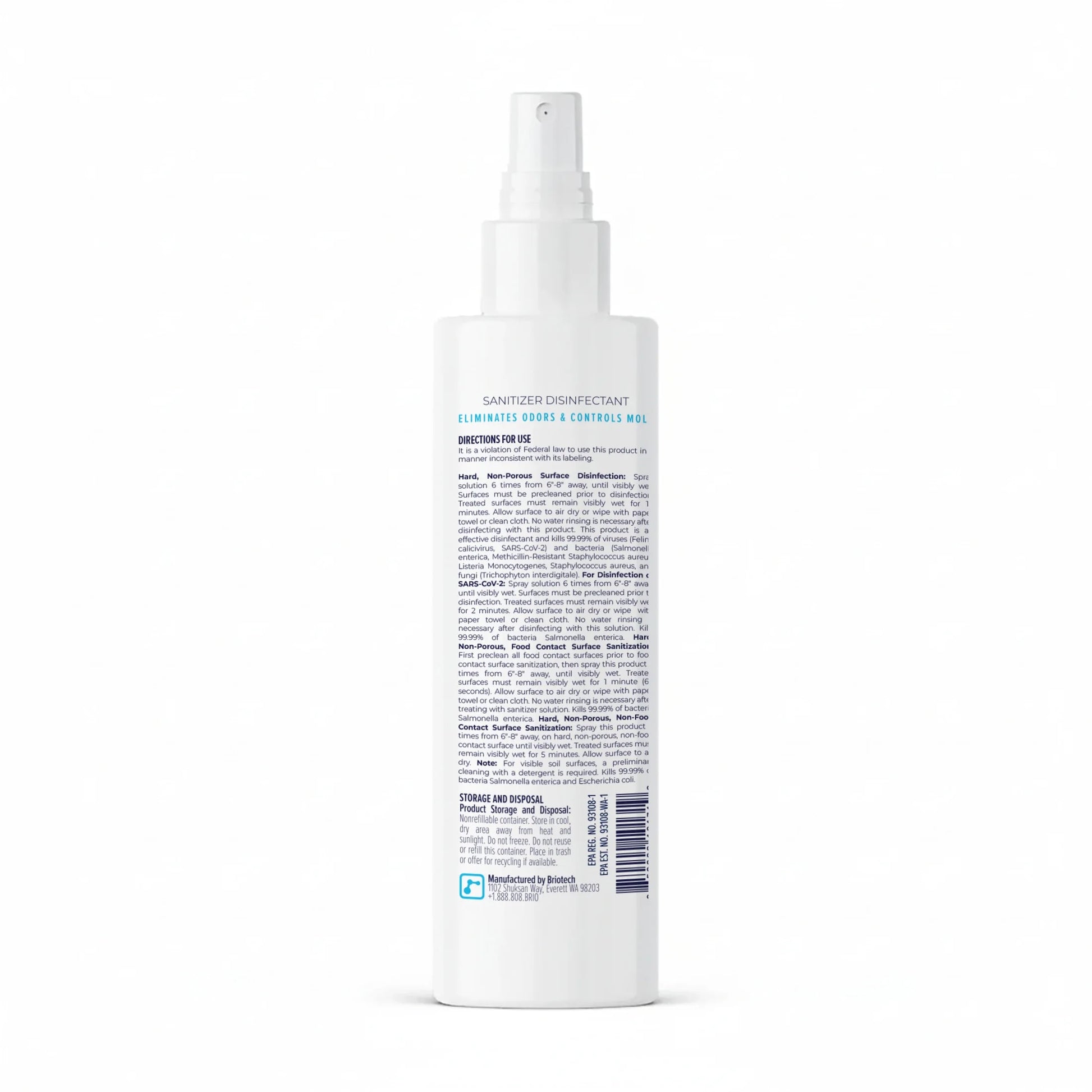 Sanitizer Disinfectant, Kill 99.99% of Viruses & Bacteria, Control Mold, 4 Fl Oz (1 Pack)