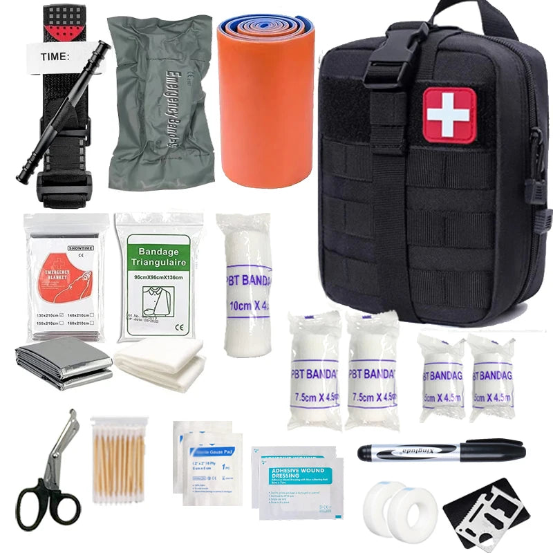 70Pcs IFAK First Aid Kit with Tourniquet, EMT IFAK Medical Kit, Emergency Survival Backpack, Camping Gear Supplies
