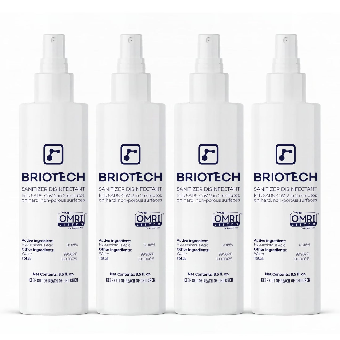 Sanitizer Disinfectant, Kill 99.99% of Viruses & Bacteria, Control Mold, 8.5 Fl Oz (4 Pack)