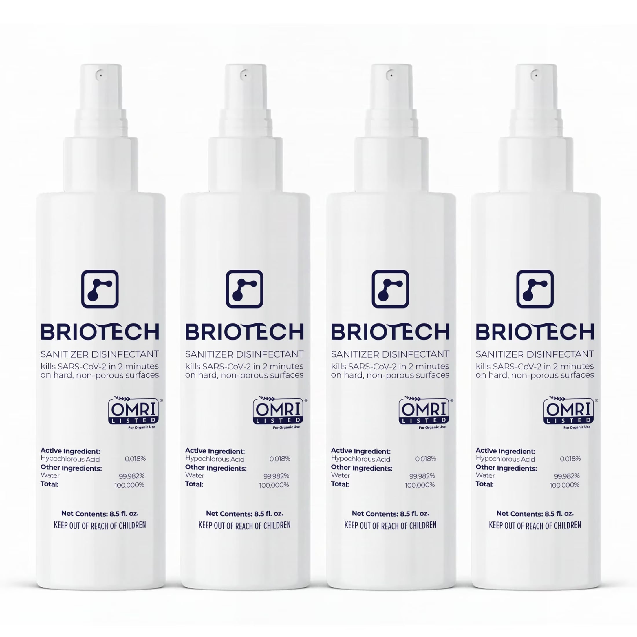 Sanitizer Disinfectant, Kill 99.99% of Viruses & Bacteria, Control Mold, 8.5 Fl Oz (4 Pack)